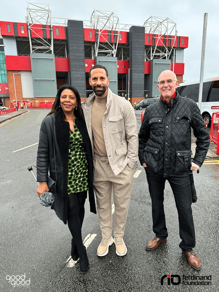 Maxine and her husband with Rio Ferdinand
